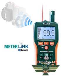Máy đo độ ẩm và nhiệt ẩm kế IR có Bluetooth EXTECH MO297
