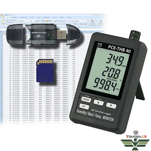 Máy ghi và đo nhiệt độ độ ẩm và áp suất PCE-THB 40