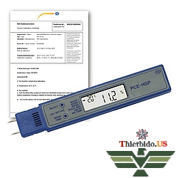 Máy đo độ ẩm cho gỗ PCE-HGP-ICA incl. Chứng chỉ hiệu chuẩn ISO